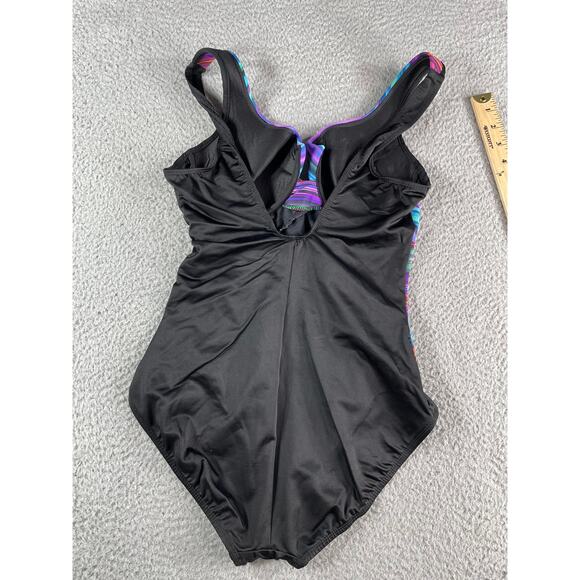 Miraclesuit Swimming Suit Small Multicolor One Piece Underwire Padded V Neck - Picture 6 of 7